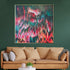 Playful Impressions  Handpainted Wall Paintings abstract (With outer Floater Frame) (40 x 40 Inches)